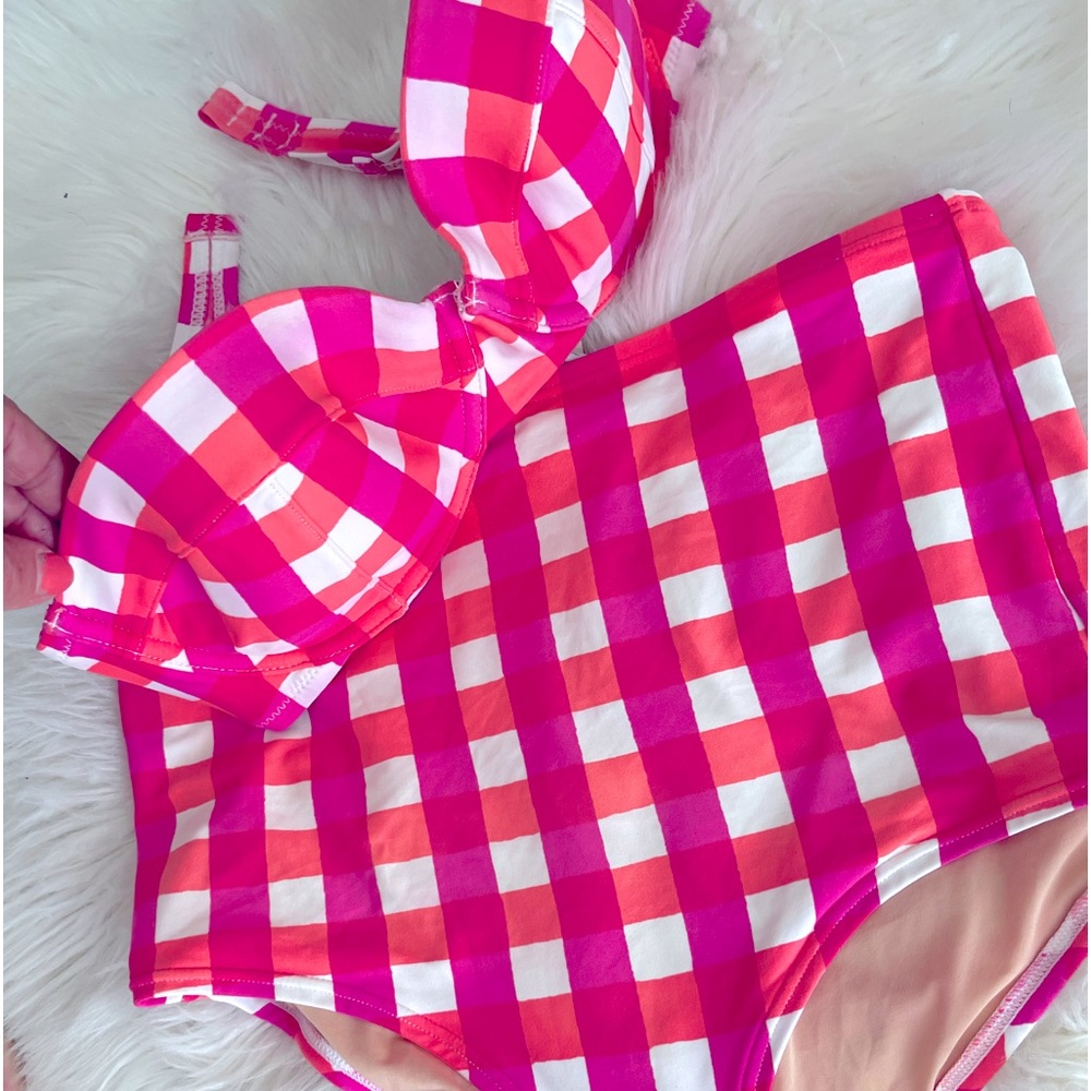 Jcrew Checkered/Gingham Strapless High Waisted Tw… - image 6